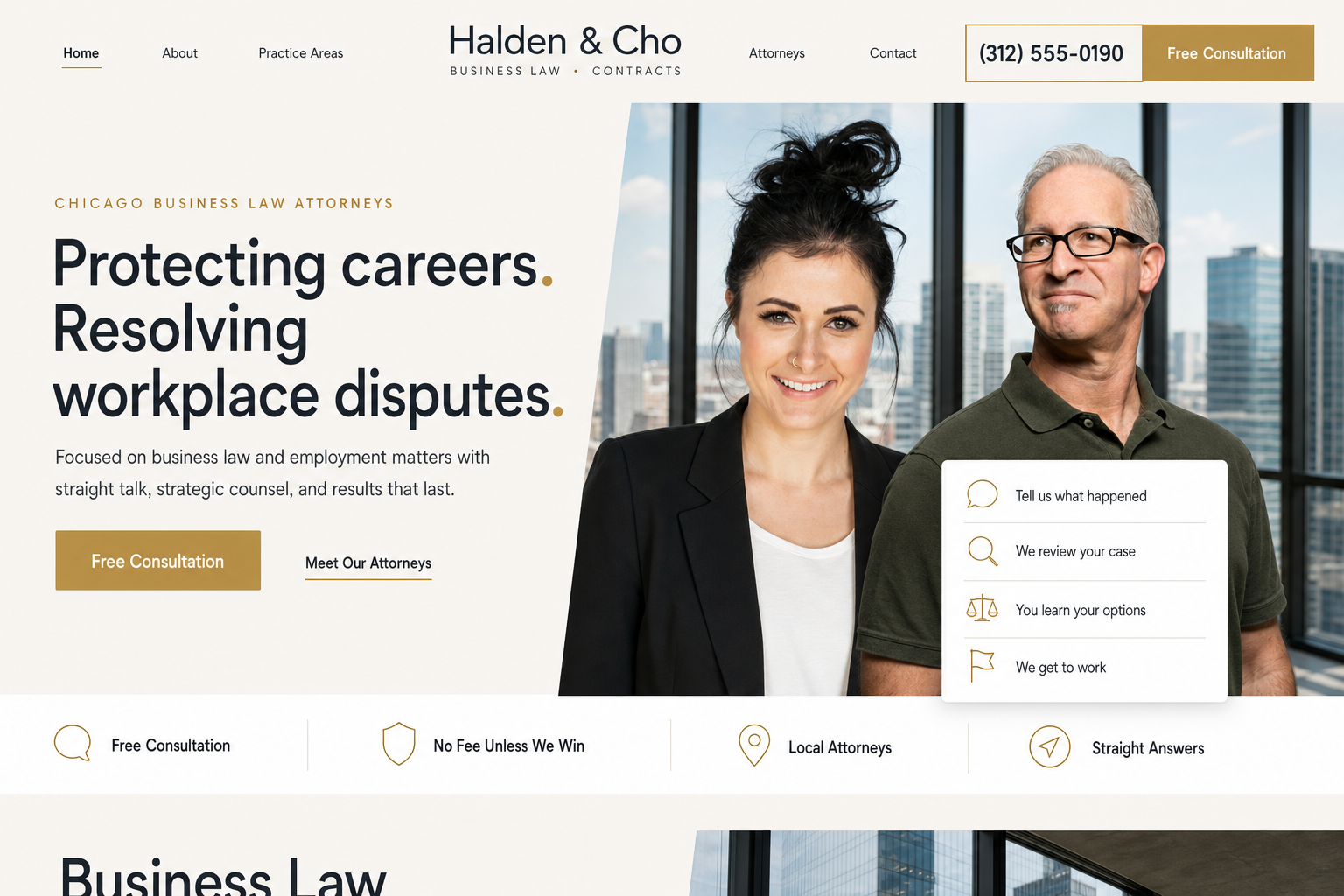 Business Law website example