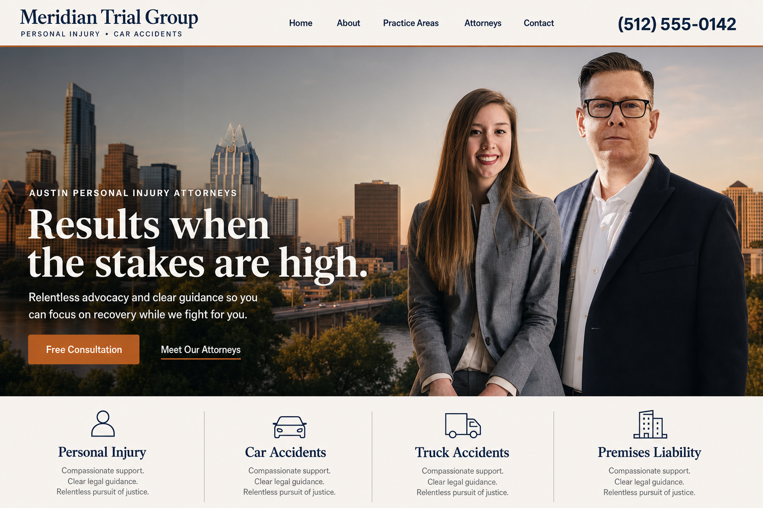 Personal Injury website example